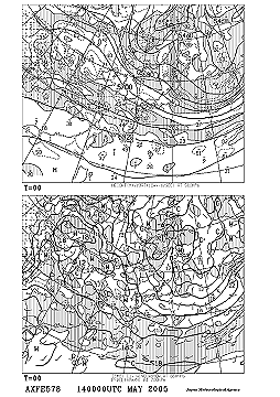 5月14日9時 500hpa,700hpa高層天気図