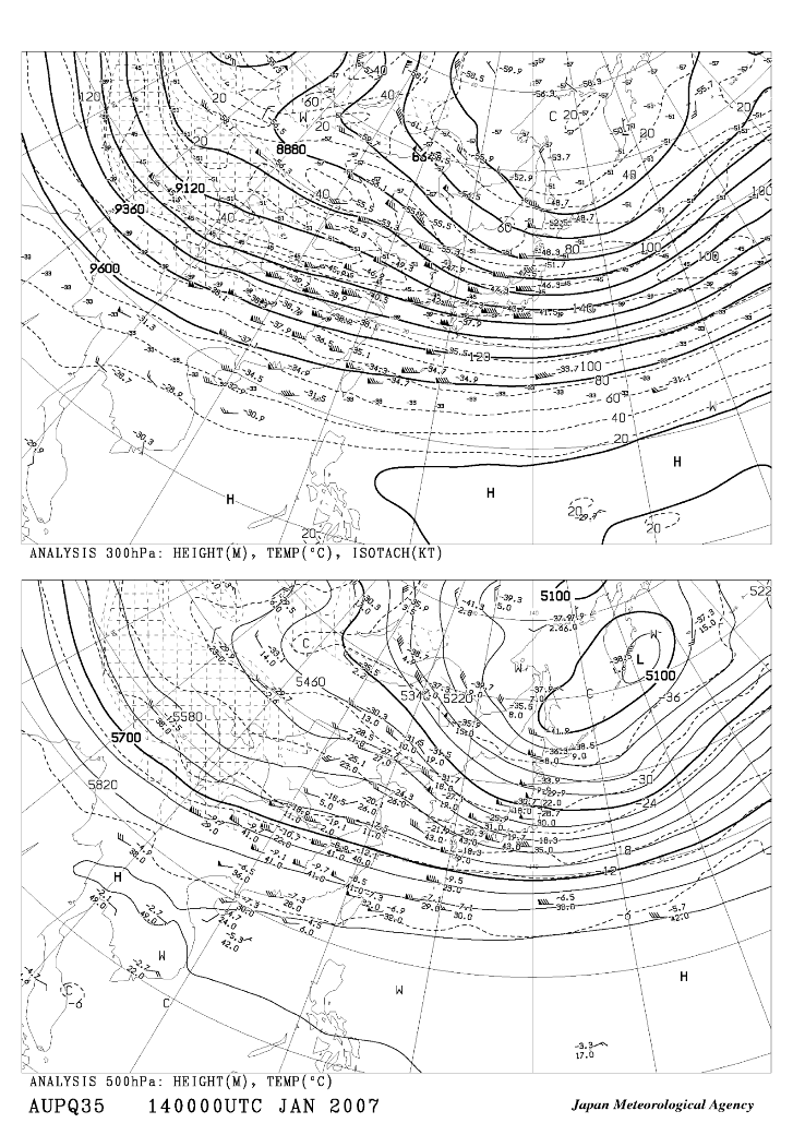 1��14��9�� 500hpa,300hpa���w�V�C�}